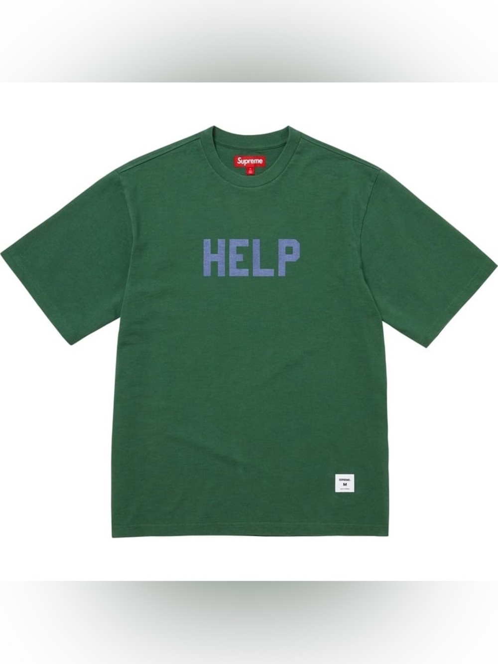 Supreme ‘Help’ S/S Top FW25 Graphic Logo T-Shirt Men’s Size XL ‘Dark Green’